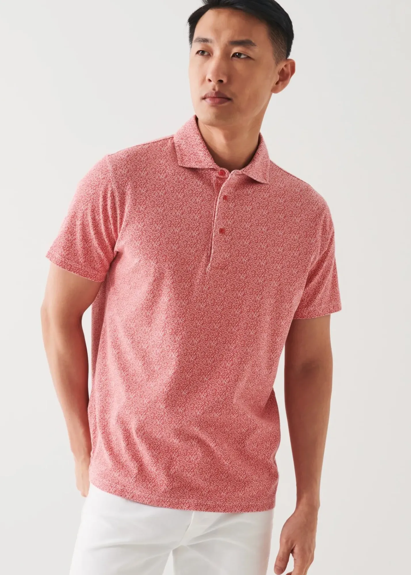 PATRICK ASSARAF Pima Cotton Stretch Printed Polo|Men Polos