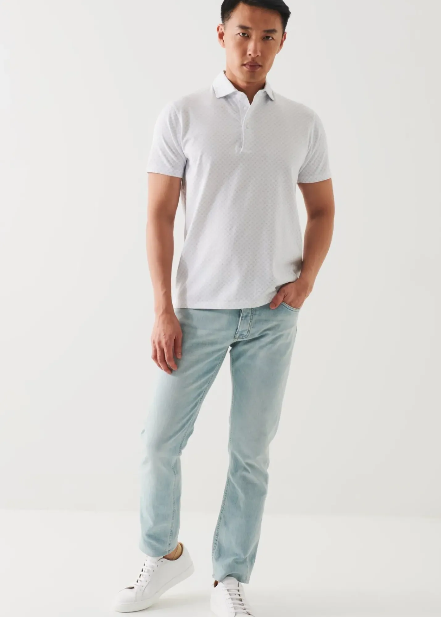 PATRICK ASSARAF Pima Cotton Stretch Printed Polo|Men Polos