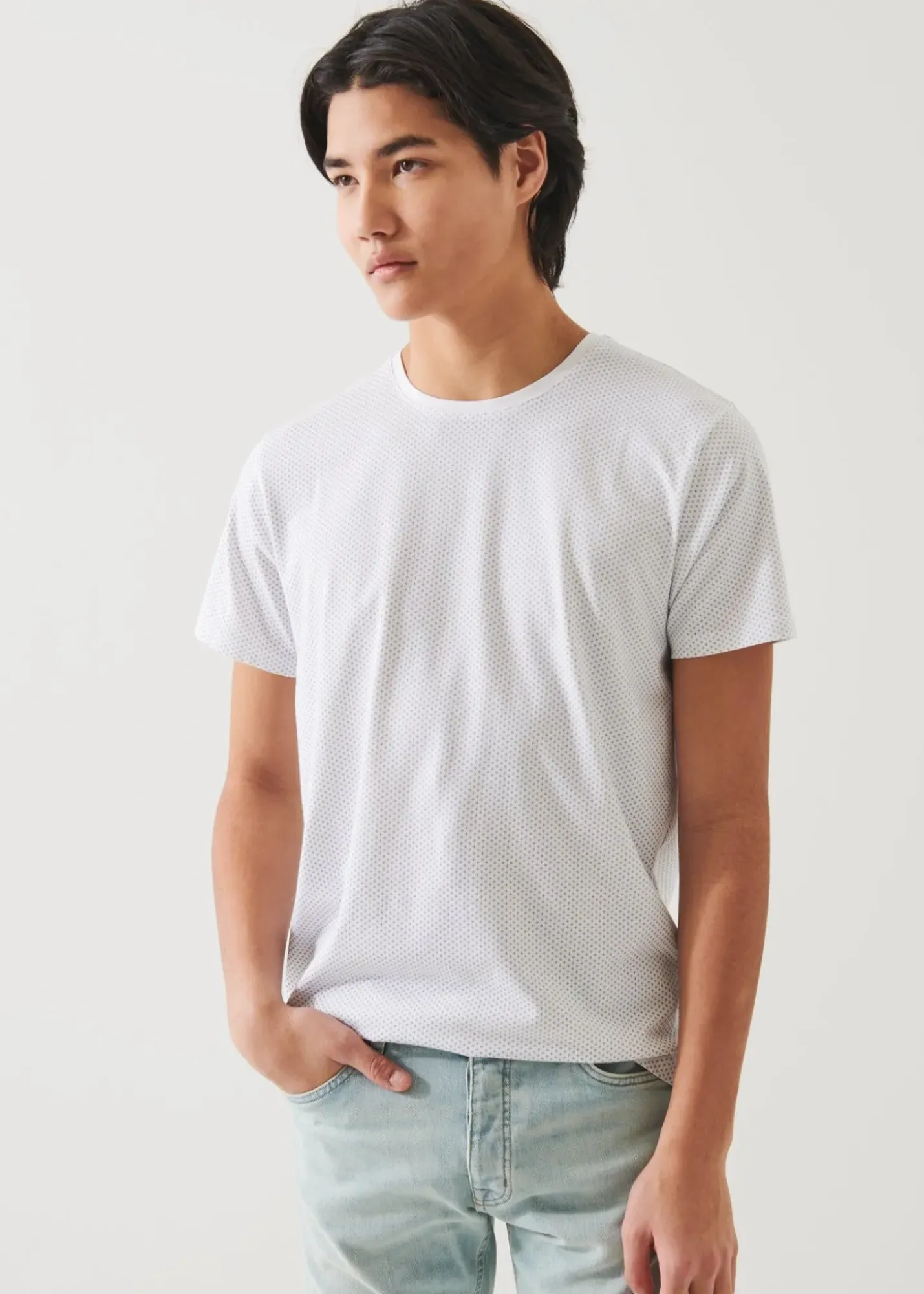 PATRICK ASSARAF Pima Cotton Stretch Printed T-Shirt|Men T-Shirts