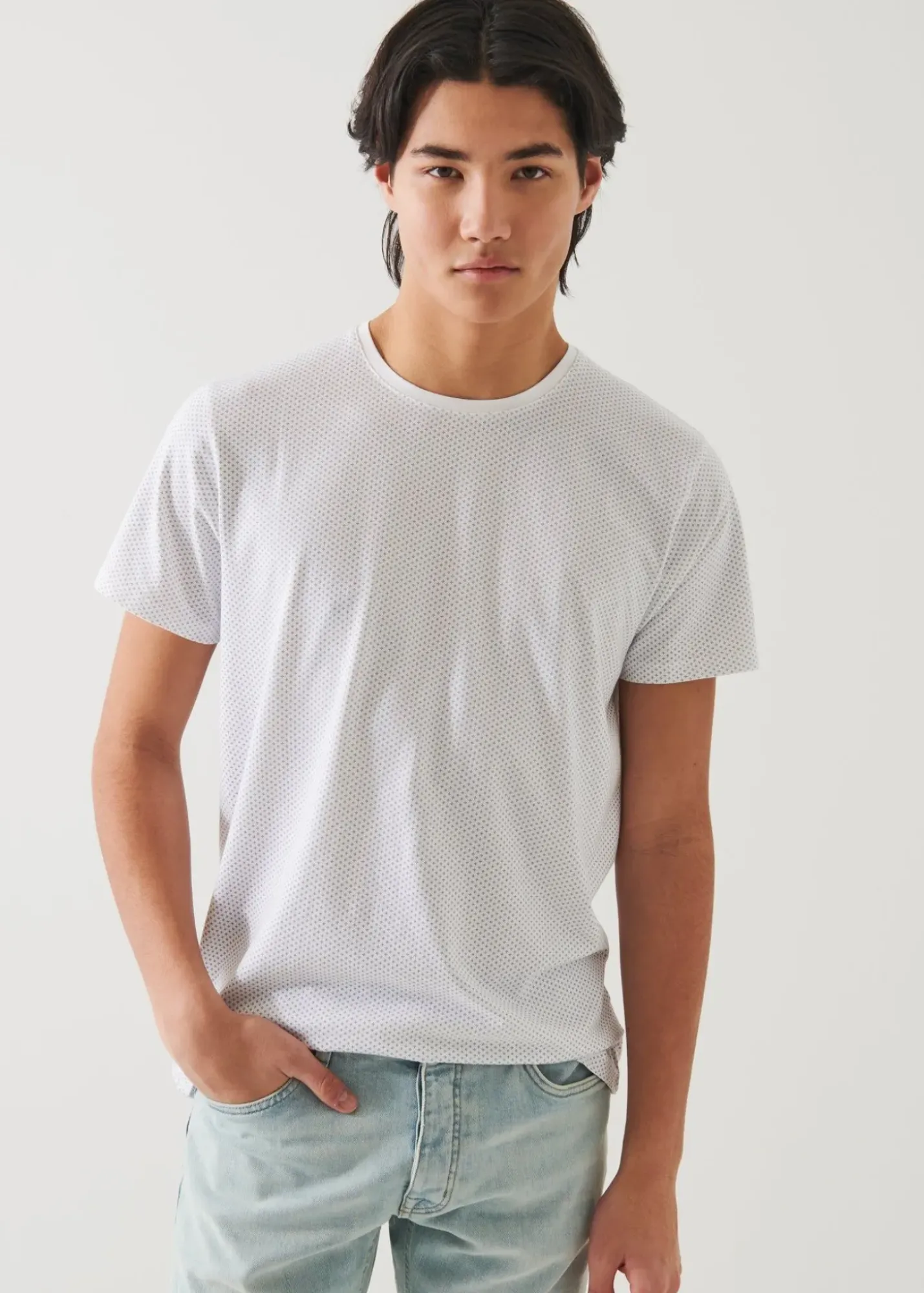 PATRICK ASSARAF Pima Cotton Stretch Printed T-Shirt|Men T-Shirts