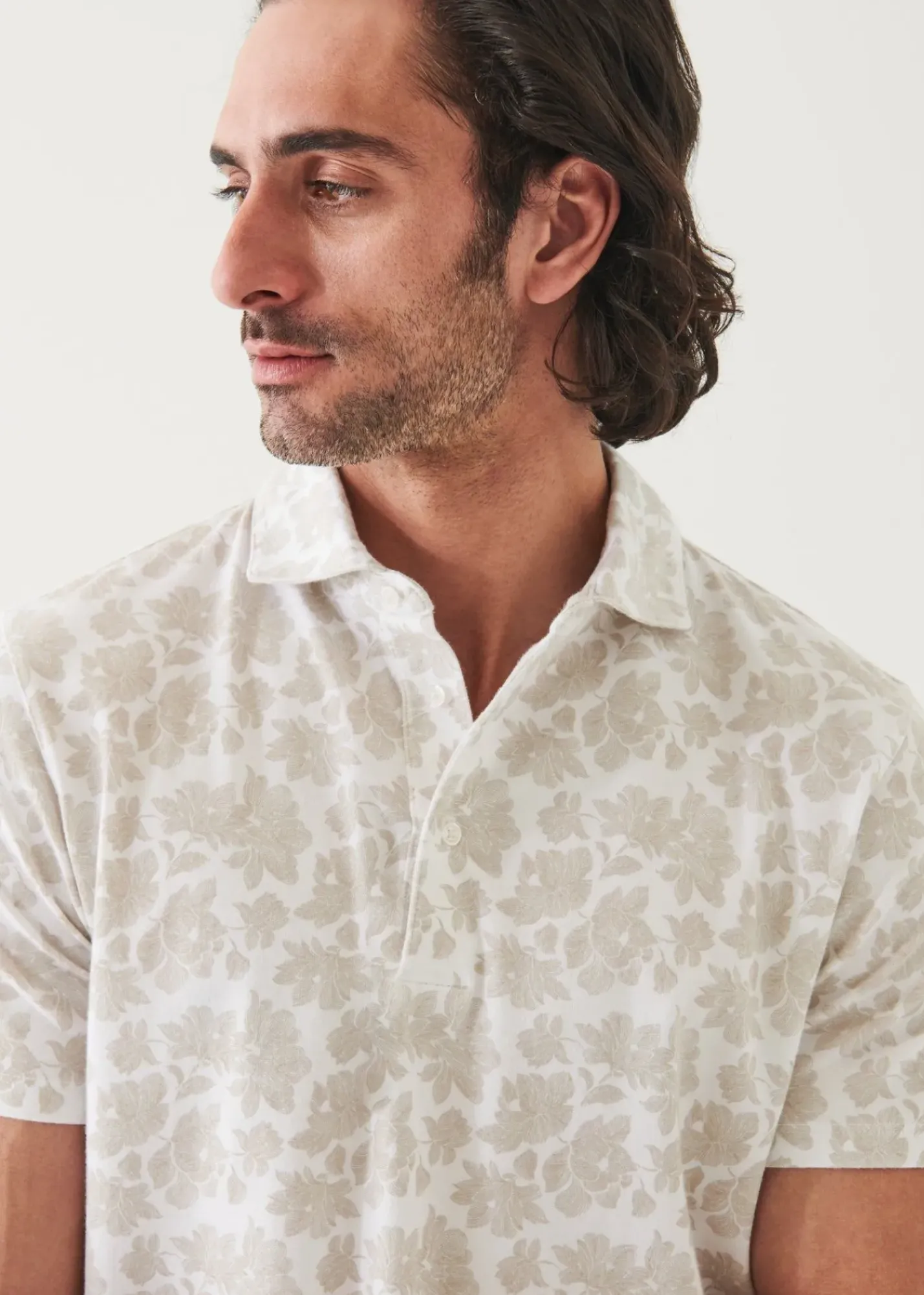 PATRICK ASSARAF Pima Cotton Stretch Printed Polo|Men Polos