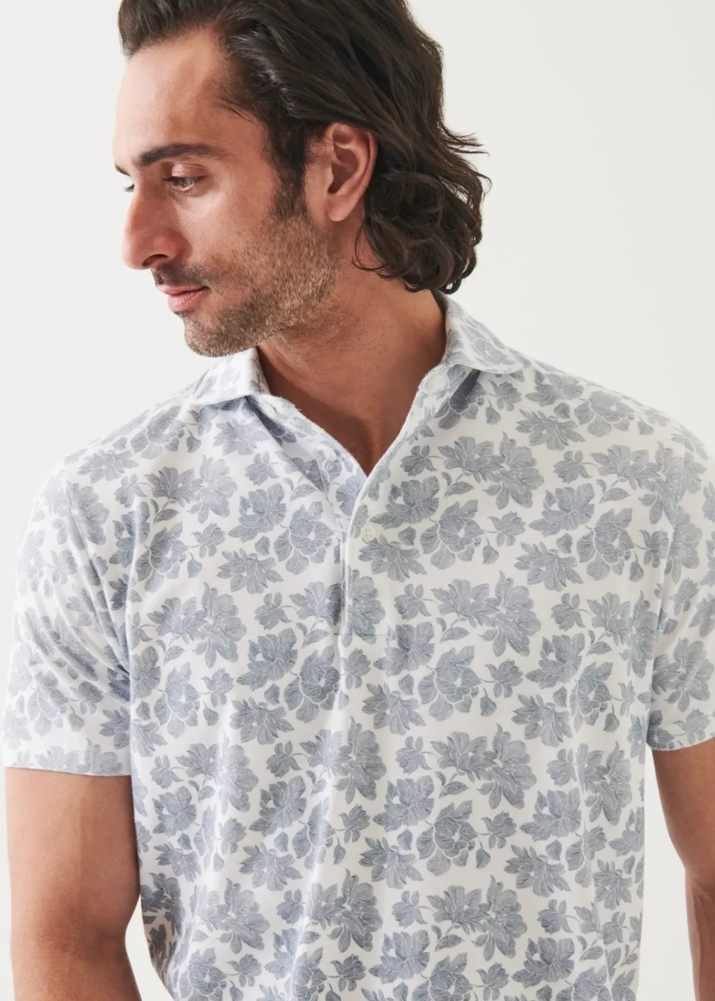 PATRICK ASSARAF Pima Cotton Stretch Printed Polo|Men Polos