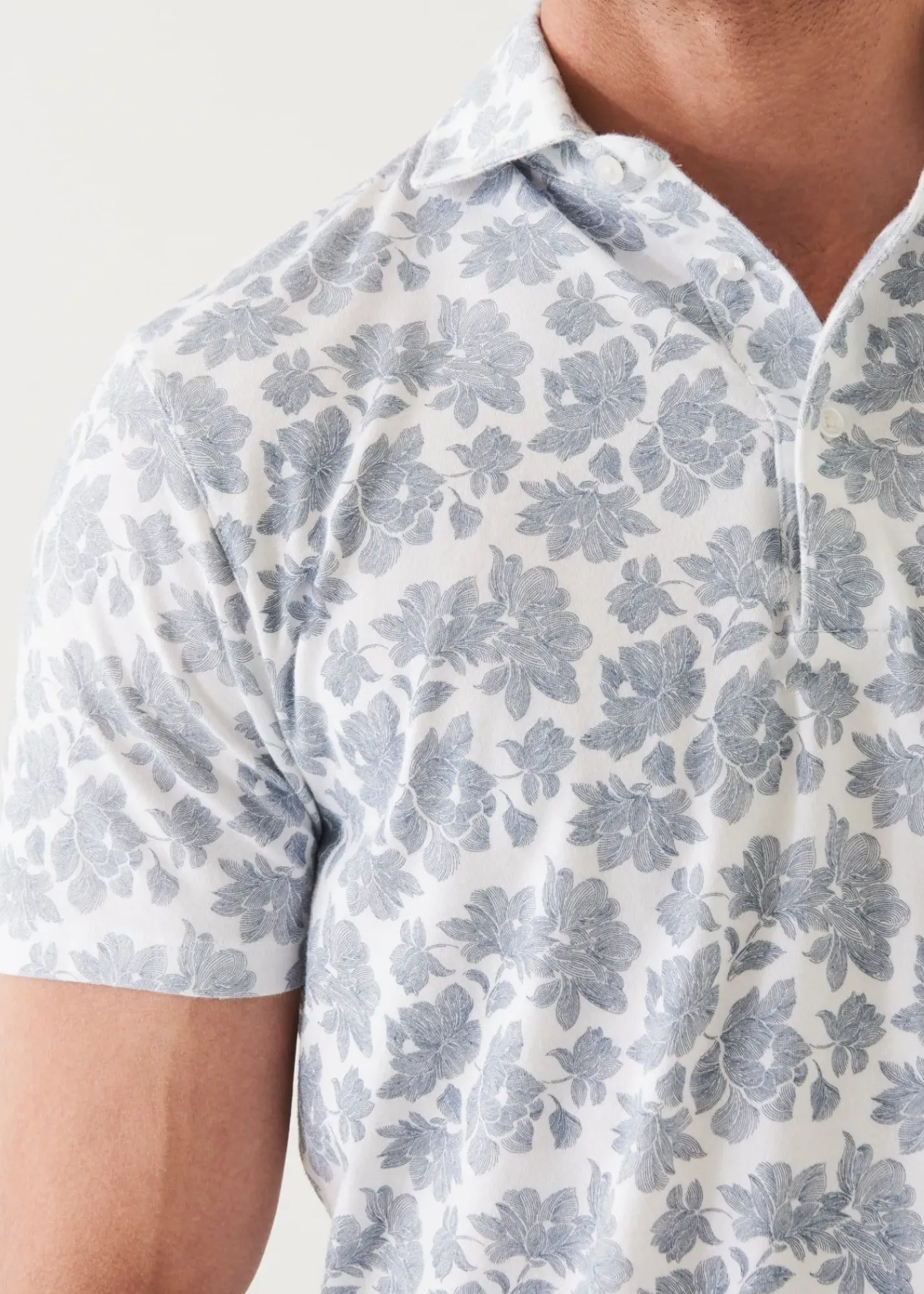 PATRICK ASSARAF Pima Cotton Stretch Printed Polo|Men Polos