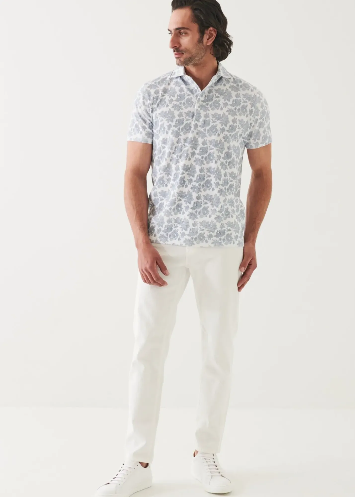 PATRICK ASSARAF Pima Cotton Stretch Printed Polo|Men Polos