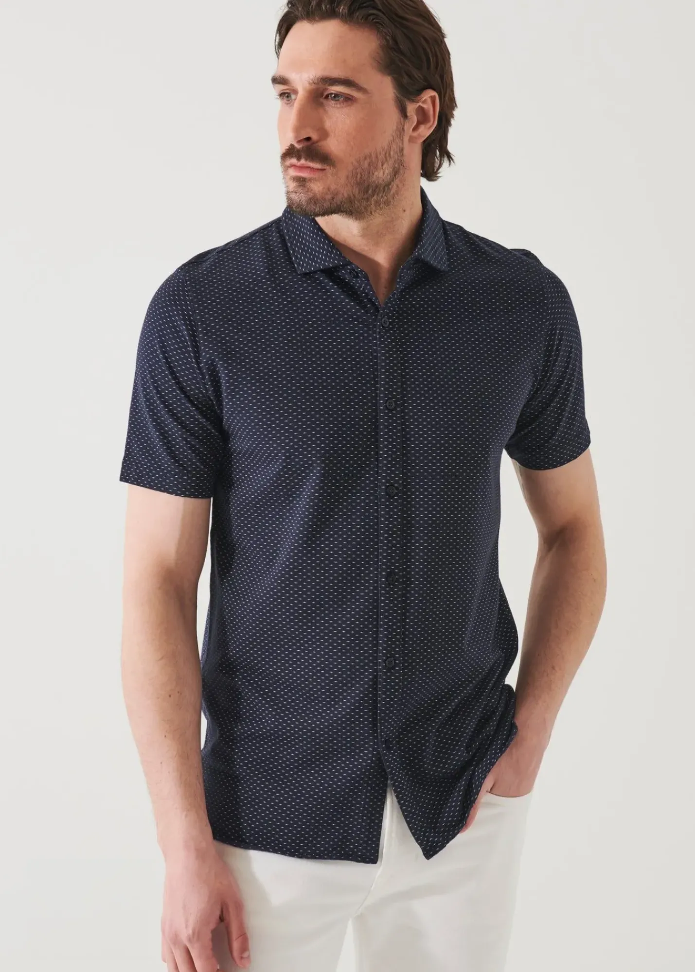 PATRICK ASSARAF Pima Cotton Stretch Printed Shirt|Men Shirts