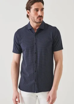 PATRICK ASSARAF Pima Cotton Stretch Printed Shirt|Men Shirts