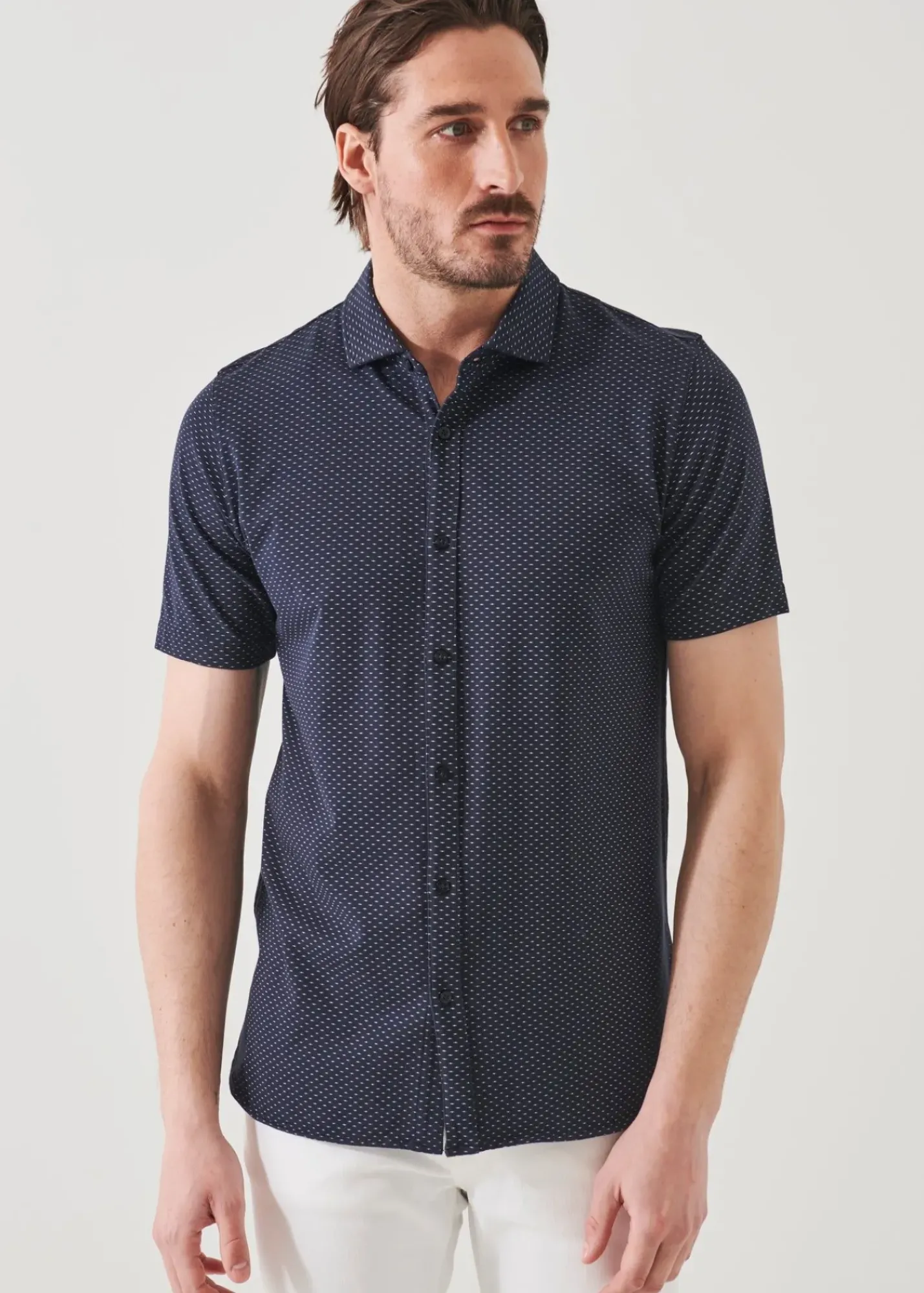 PATRICK ASSARAF Pima Cotton Stretch Printed Shirt|Men Shirts