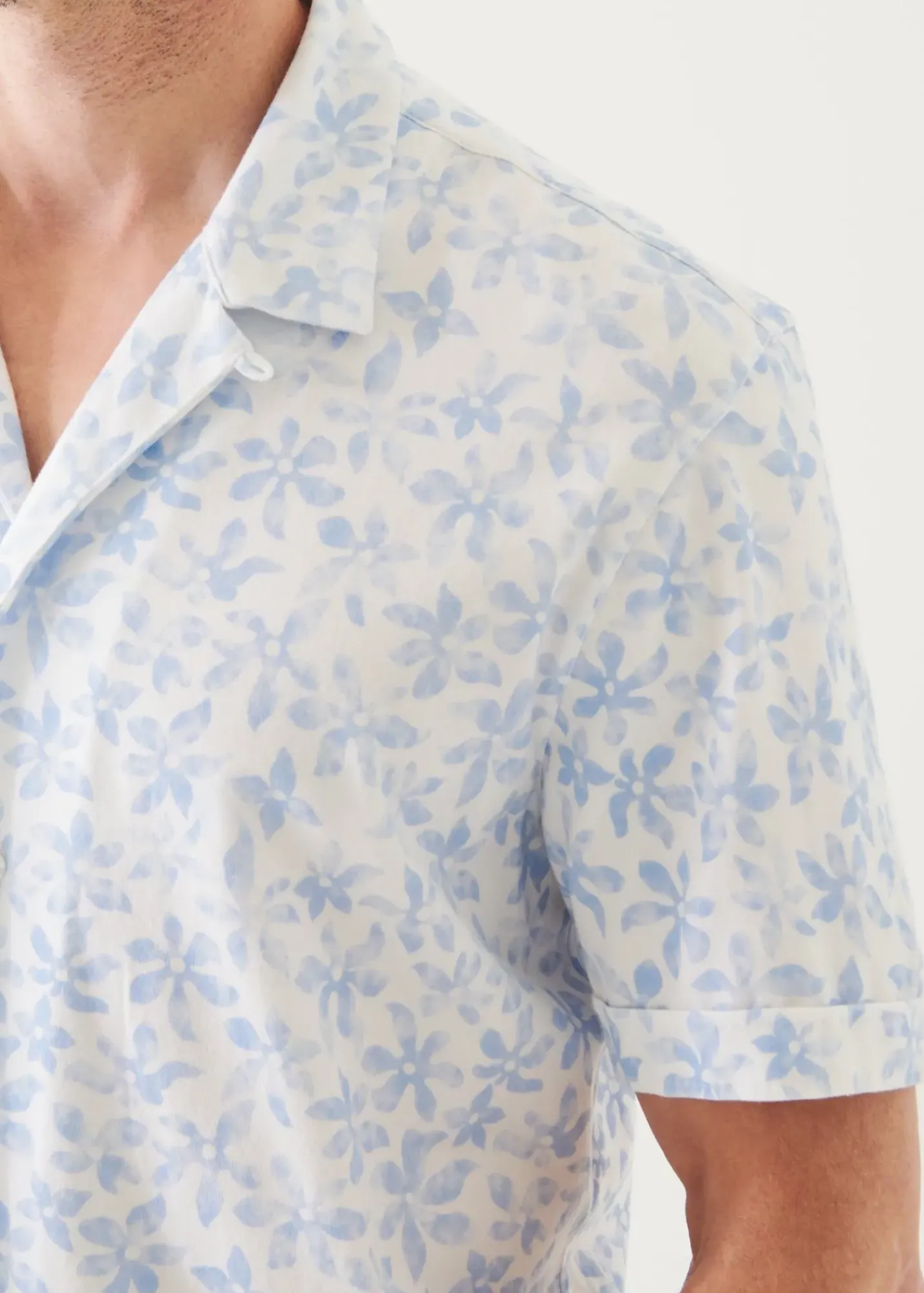 PATRICK ASSARAF Pima Cotton Stretch Printed Camp Shirt|Men Shirts