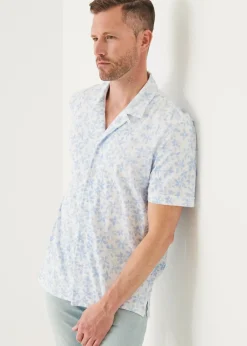 PATRICK ASSARAF Pima Cotton Stretch Printed Camp Shirt|Men Shirts