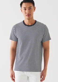 PATRICK ASSARAF Pima Cotton Stretch Striped T-Shirt|Men T-Shirts