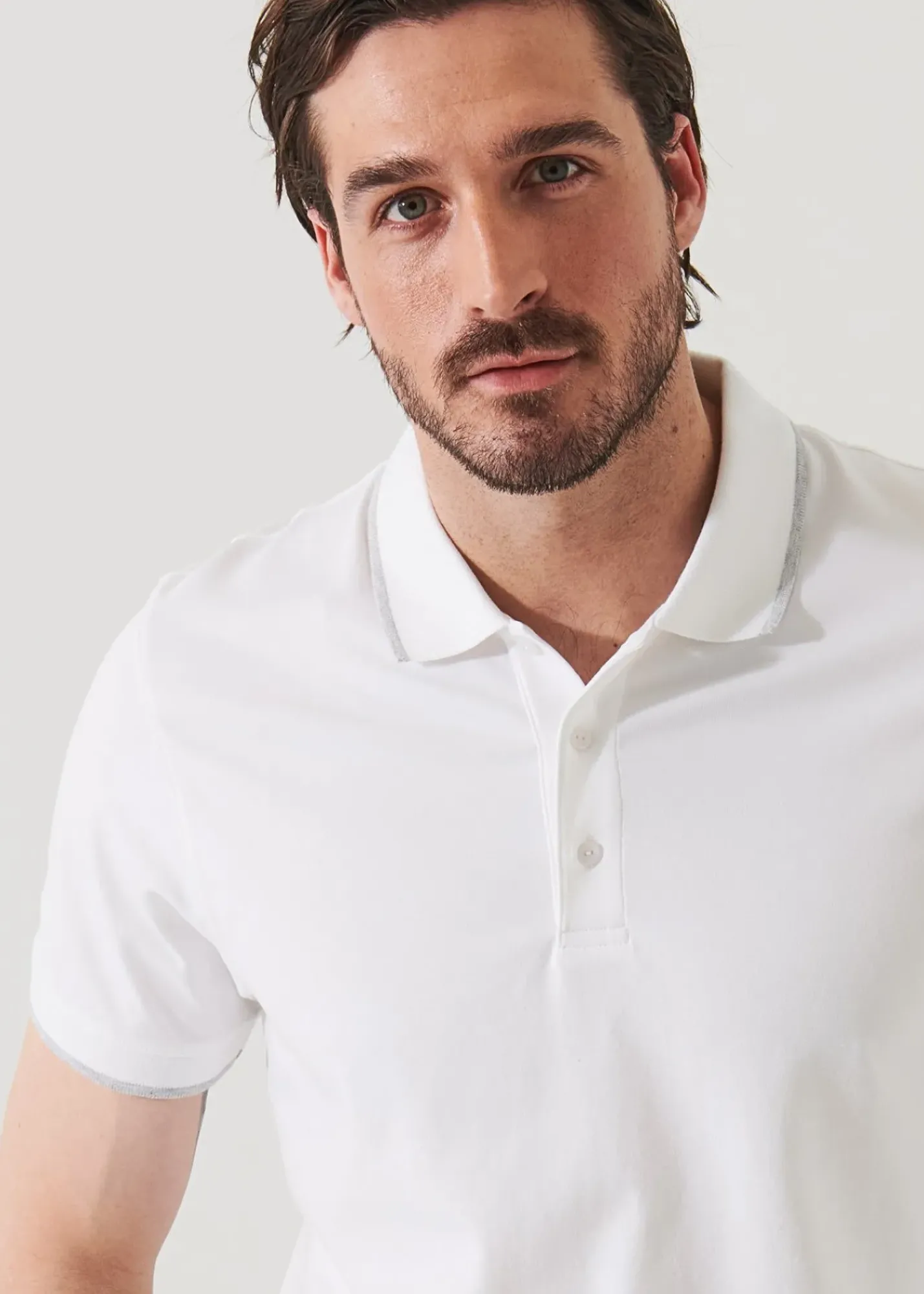 PATRICK ASSARAF Pima Cotton Stretch Tipped Polo|Men Polos