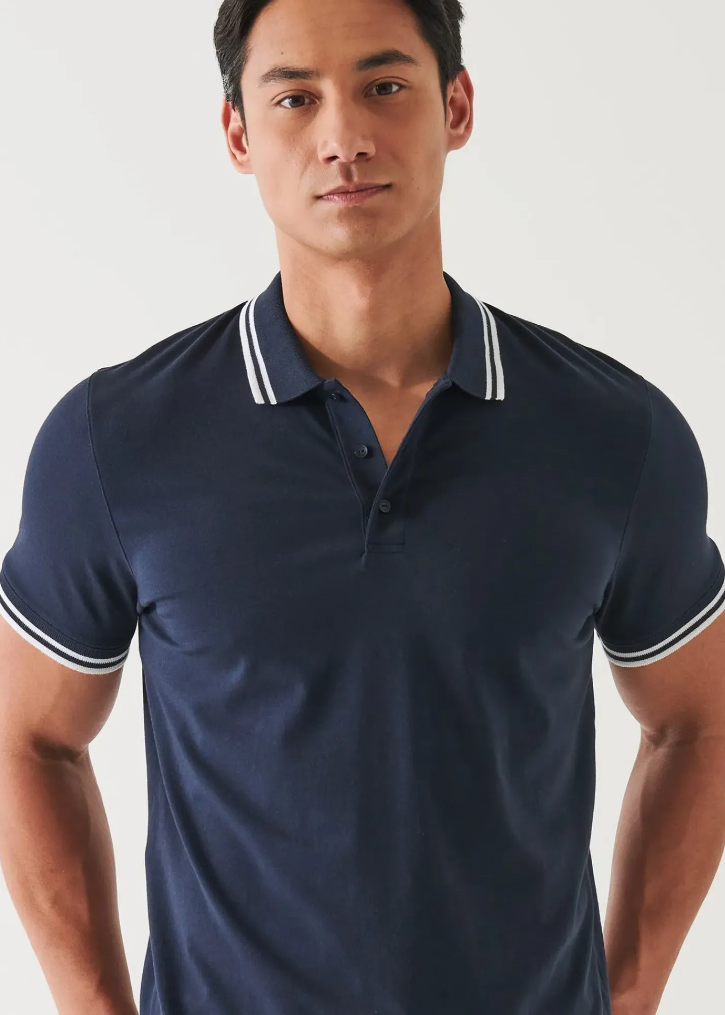 PATRICK ASSARAF Pima Cotton Stretch Tipped Polo|Men Polos
