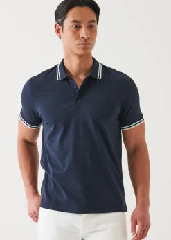 PATRICK ASSARAF Pima Cotton Stretch Tipped Polo|Men Polos