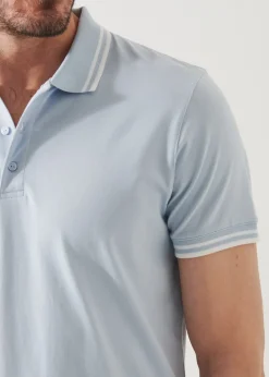 PATRICK ASSARAF Pima Cotton Stretch Tipped Polo|Men Polos