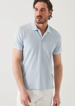 PATRICK ASSARAF Pima Cotton Stretch Tipped Polo|Men Polos