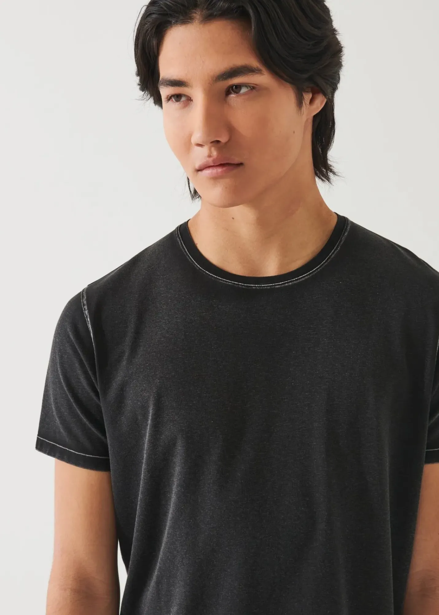 PATRICK ASSARAF Pima Cotton Stretch Vintage Wash T-Shirt|Men T-Shirts