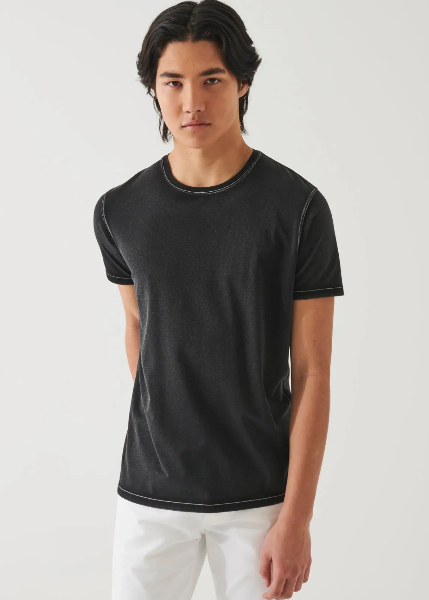 PATRICK ASSARAF Pima Cotton Stretch Vintage Wash T-Shirt|Men T-Shirts