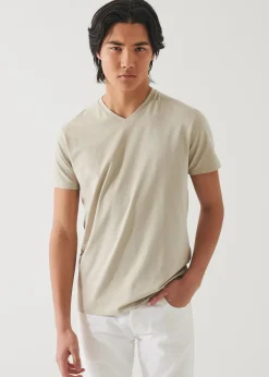 PATRICK ASSARAF Pima Cotton Stretch V-Neck T-Shirt|Men T-Shirts
