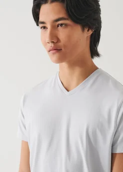 PATRICK ASSARAF Pima Cotton Stretch V-Neck T-Shirt|Men T-Shirts