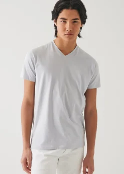 PATRICK ASSARAF Pima Cotton Stretch V-Neck T-Shirt|Men T-Shirts