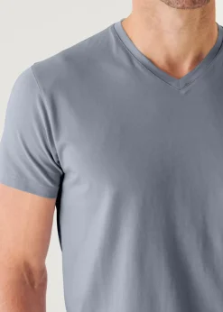PATRICK ASSARAF Pima Cotton Stretch V-Neck T-Shirt|Men T-Shirts