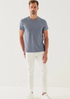 PATRICK ASSARAF Pima Cotton Stretch V-Neck T-Shirt|Men T-Shirts