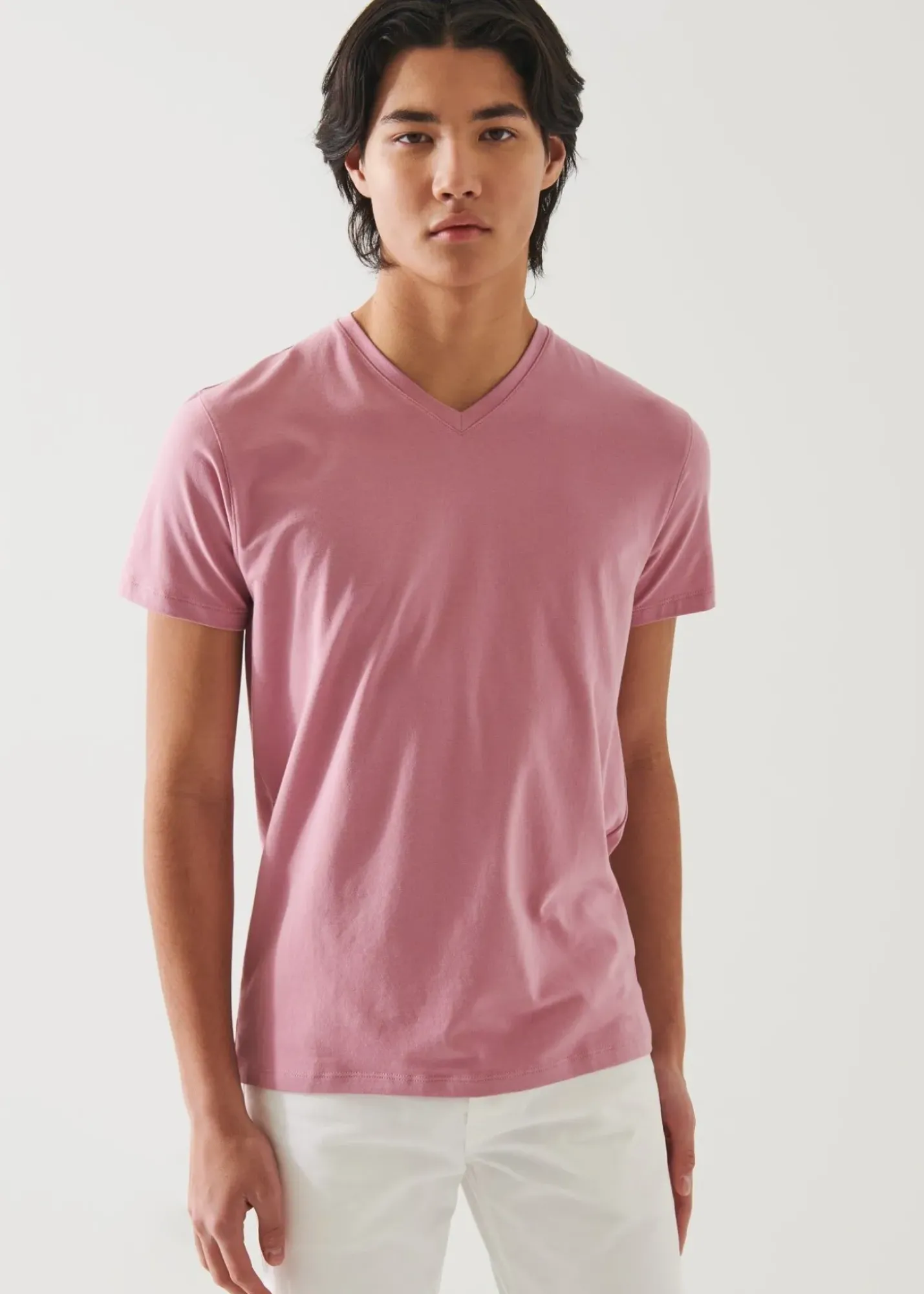 PATRICK ASSARAF Pima Cotton Stretch V-Neck T-Shirt|Men T-Shirts