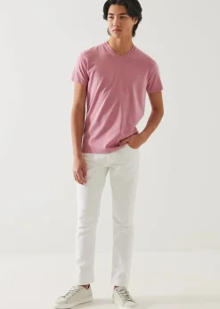 PATRICK ASSARAF Pima Cotton Stretch V-Neck T-Shirt|Men T-Shirts