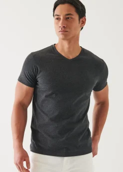 PATRICK ASSARAF Pima Cotton Stretch V-Neck T-Shirt|Men T-Shirts