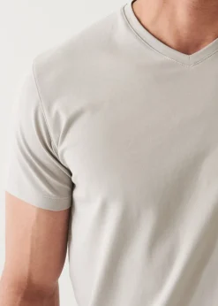 PATRICK ASSARAF Pima Cotton Stretch V-Neck T-Shirt|Men T-Shirts