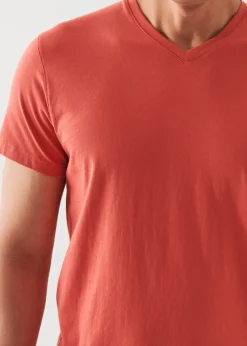 PATRICK ASSARAF Pima Cotton Stretch V-Neck T-Shirt|Men T-Shirts