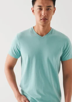 PATRICK ASSARAF Pima Cotton Stretch V-Neck T-Shirt|Men T-Shirts