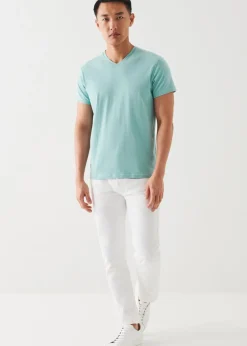 PATRICK ASSARAF Pima Cotton Stretch V-Neck T-Shirt|Men T-Shirts