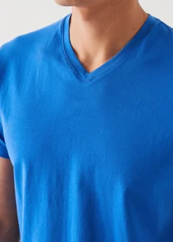 PATRICK ASSARAF Pima Cotton Stretch V-Neck T-Shirt|Men T-Shirts