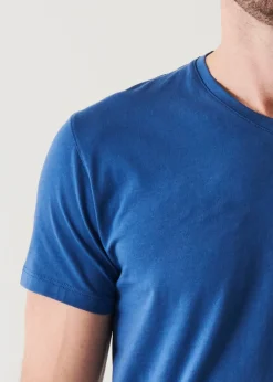 PATRICK ASSARAF Pima Cotton Stretch V-Neck T-Shirt|Men T-Shirts