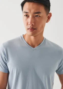 PATRICK ASSARAF Pima Cotton Stretch V-Neck T-Shirt|Men T-Shirts