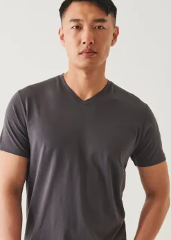 PATRICK ASSARAF Pima Cotton Stretch V-Neck T-Shirt|Men T-Shirts