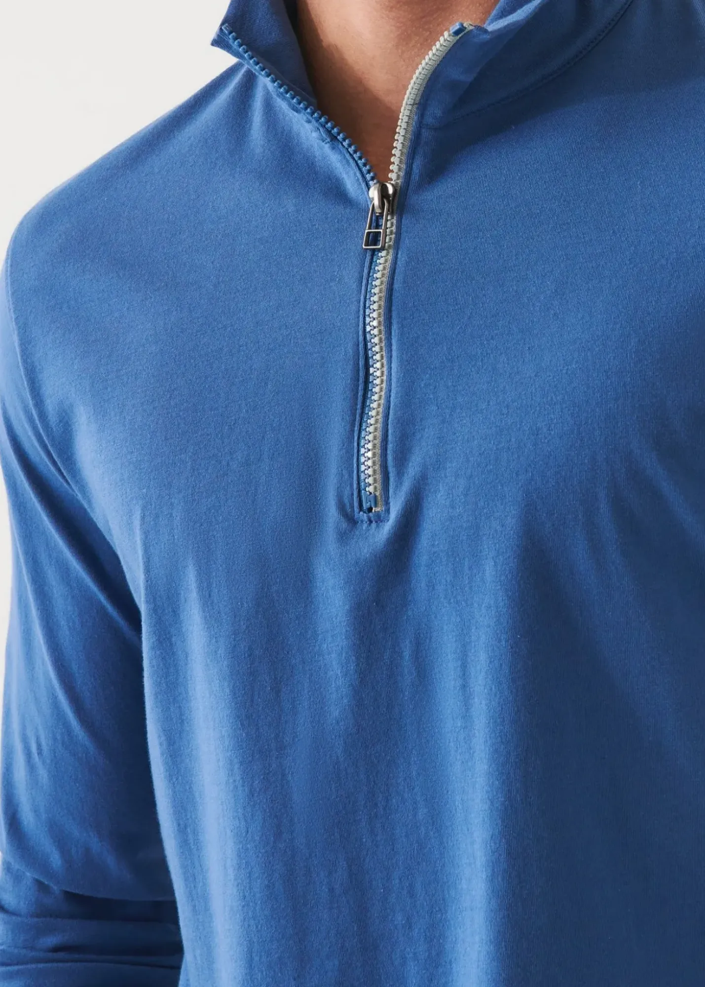 PATRICK ASSARAF Pima Cotton Stretch Zip Mock|Men Sweatshirts & Hoodies