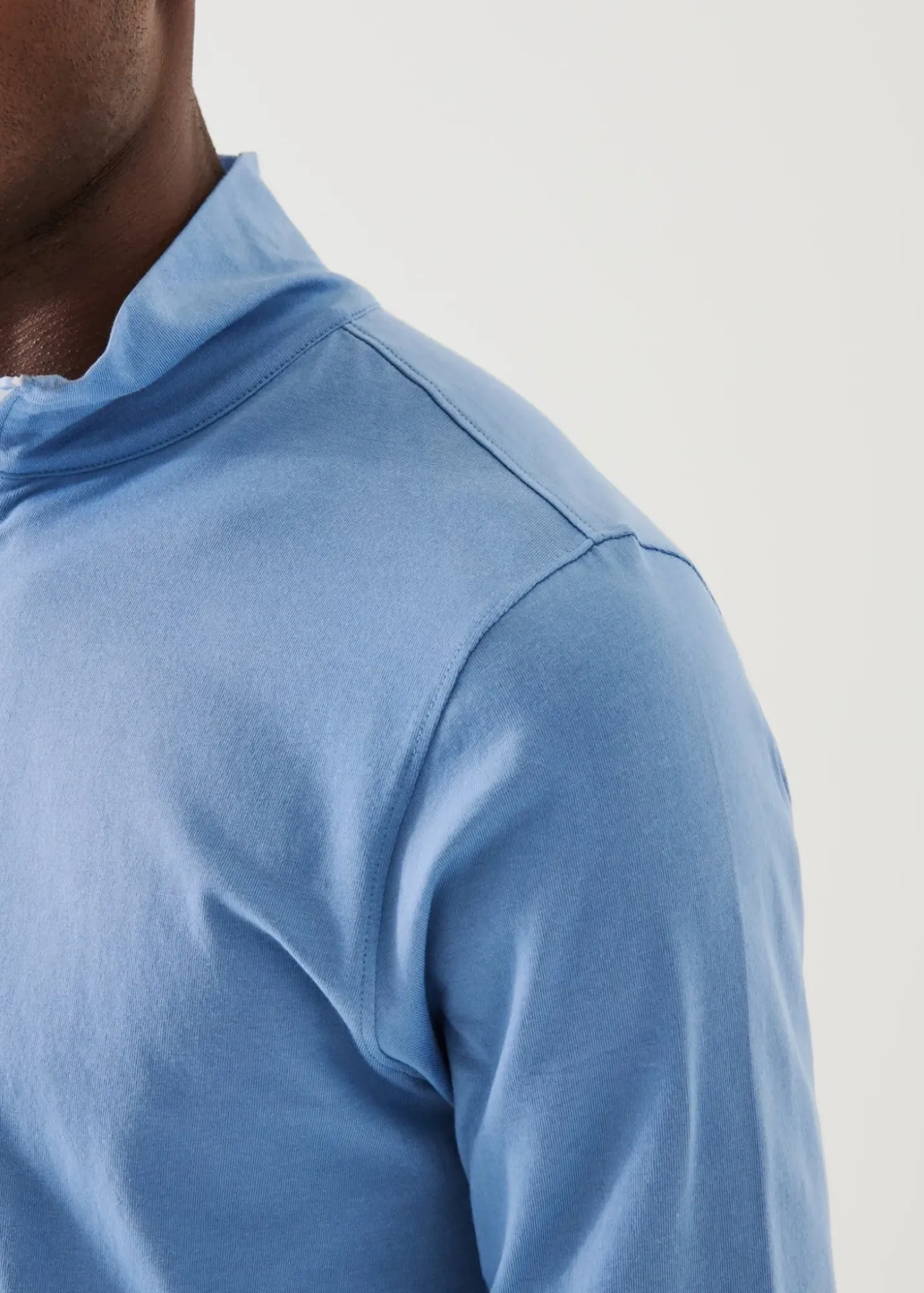 PATRICK ASSARAF Pima Cotton Stretch Zip Mock|Men Sweatshirts & Hoodies
