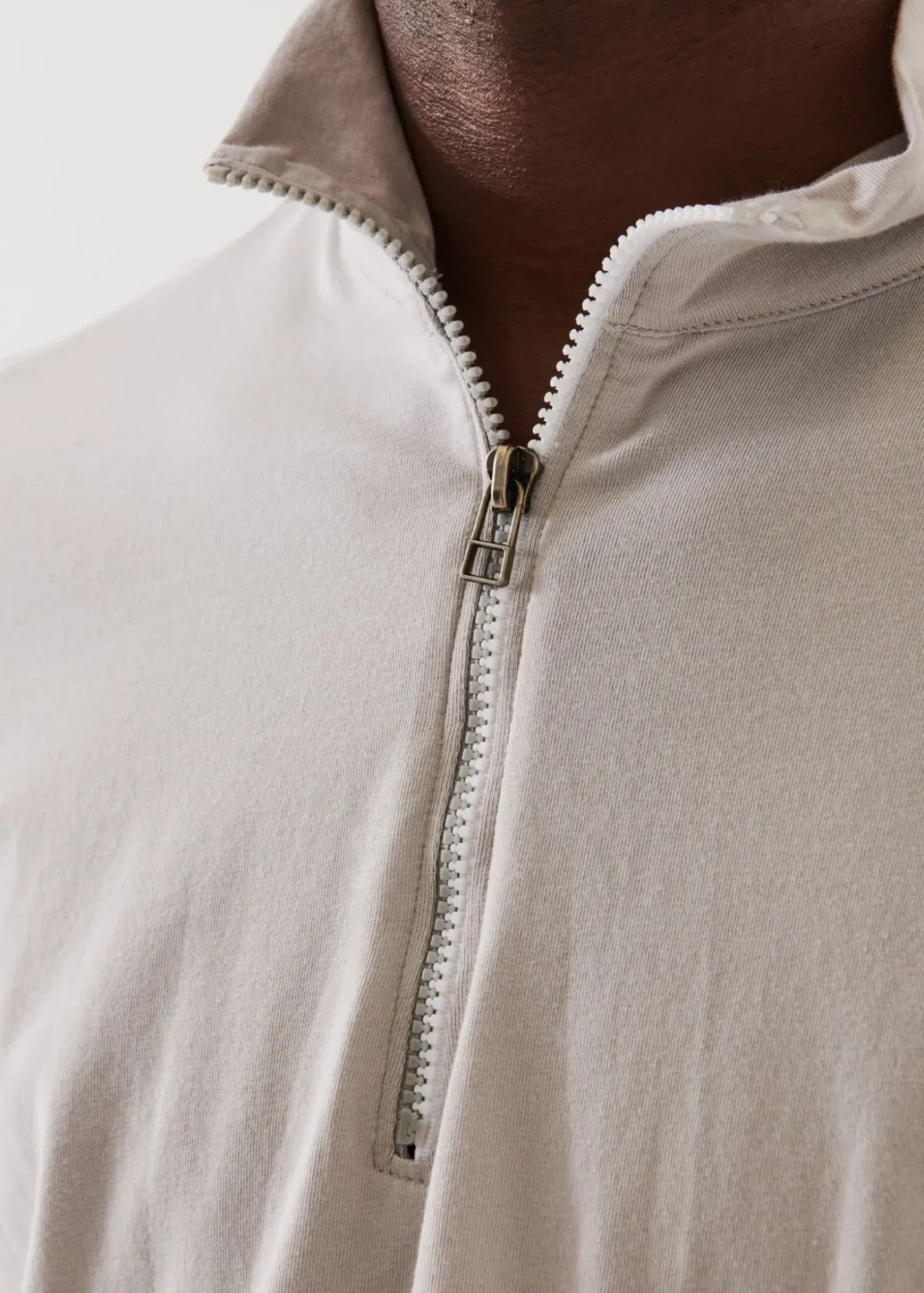 PATRICK ASSARAF Pima Cotton Stretch Zip Mock|Men Sweatshirts & Hoodies