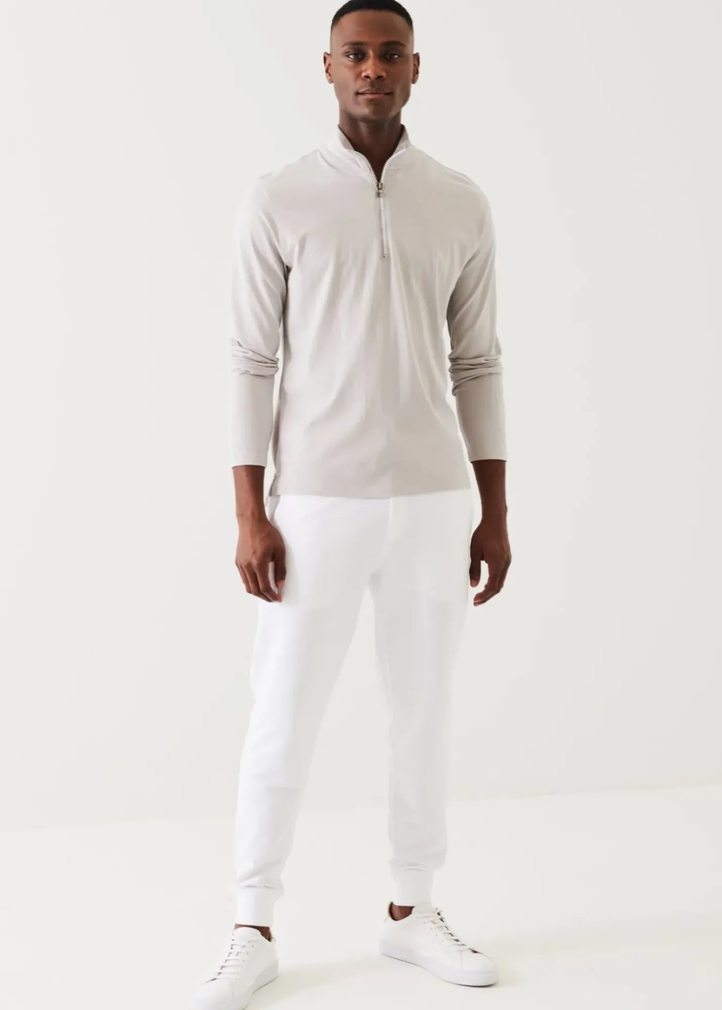 PATRICK ASSARAF Pima Cotton Stretch Zip Mock|Men Sweatshirts & Hoodies