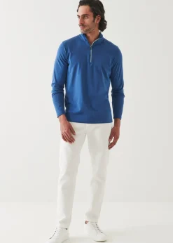 PATRICK ASSARAF Pima Cotton Stretch Zip Mock|Men Sweatshirts & Hoodies