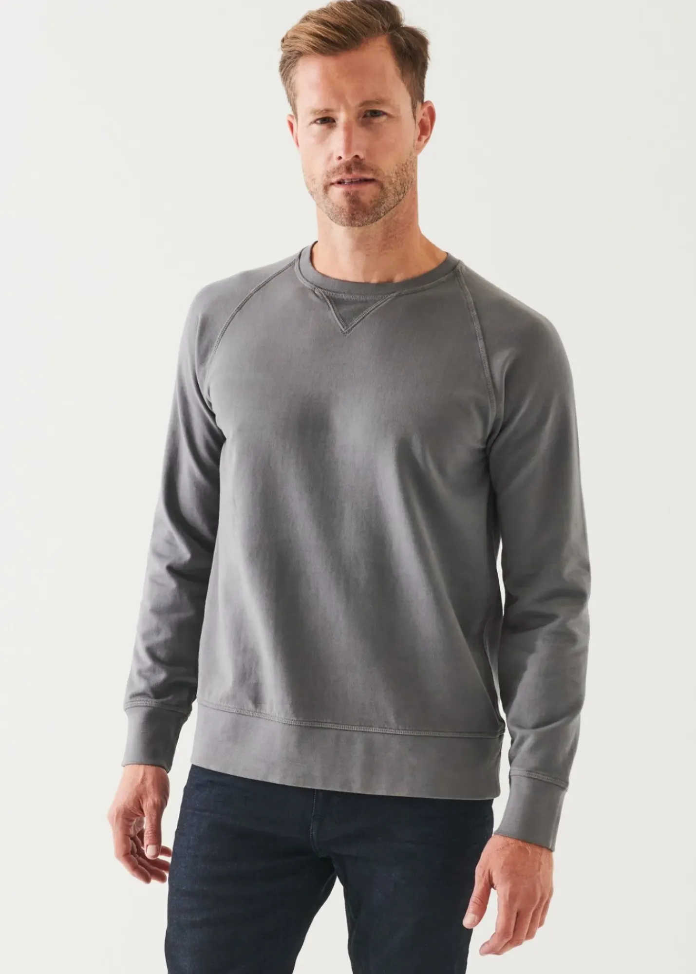 PATRICK ASSARAF Pima Stretch Fleece Crewneck|Men Sweatshirts & Hoodies