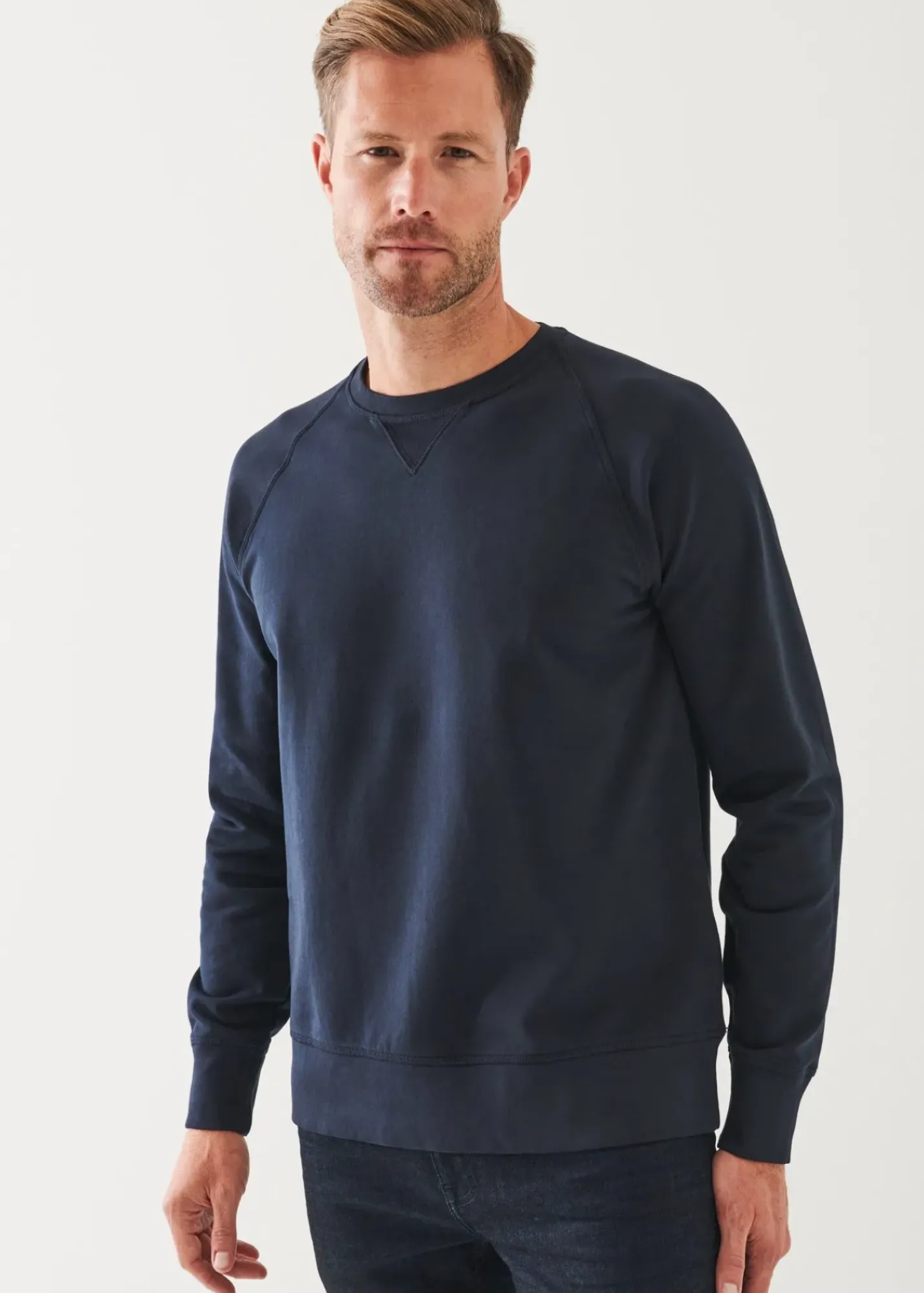 PATRICK ASSARAF Pima Stretch Fleece Crewneck|Men Sweatshirts & Hoodies