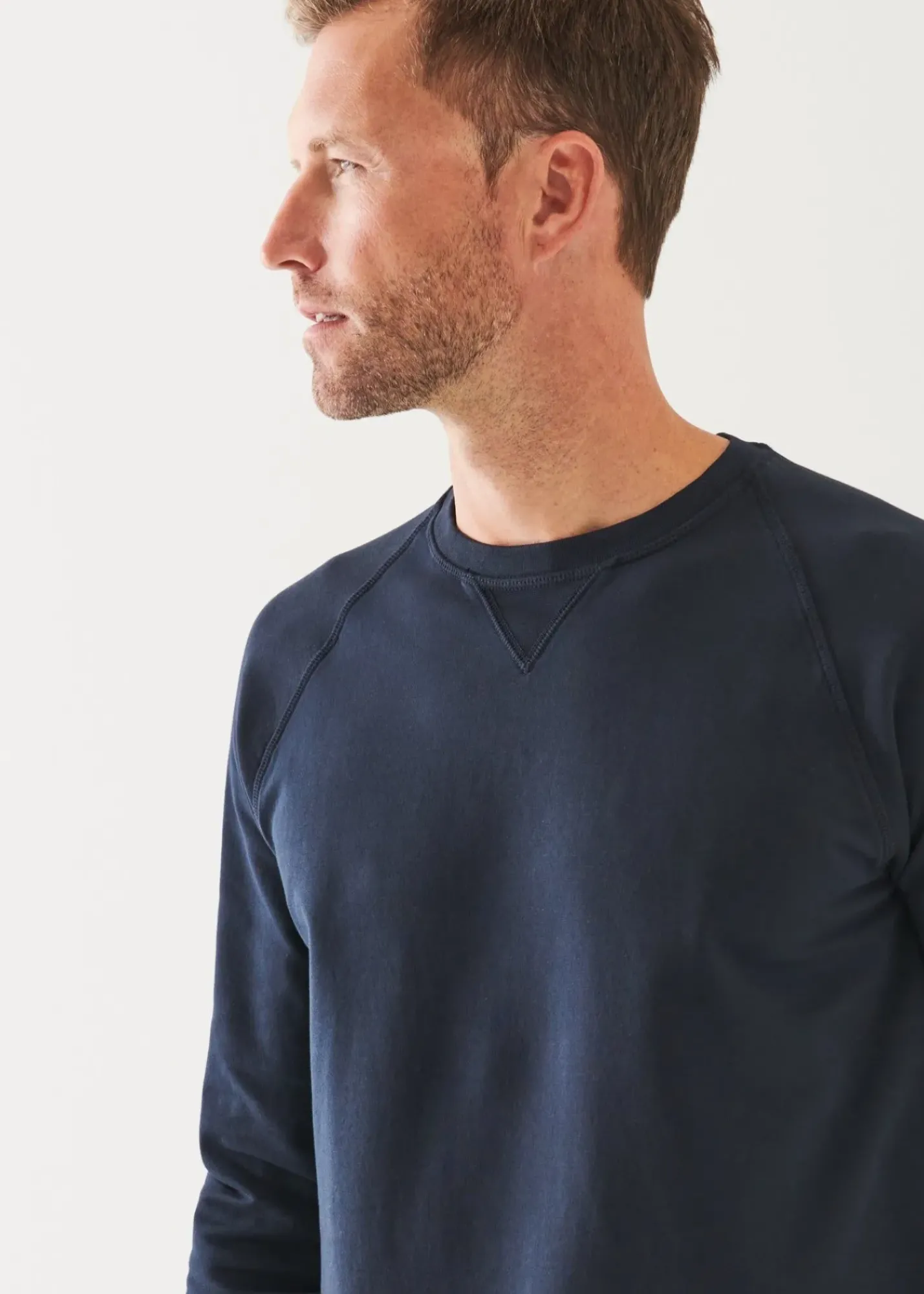 PATRICK ASSARAF Pima Stretch Fleece Crewneck|Men Sweatshirts & Hoodies