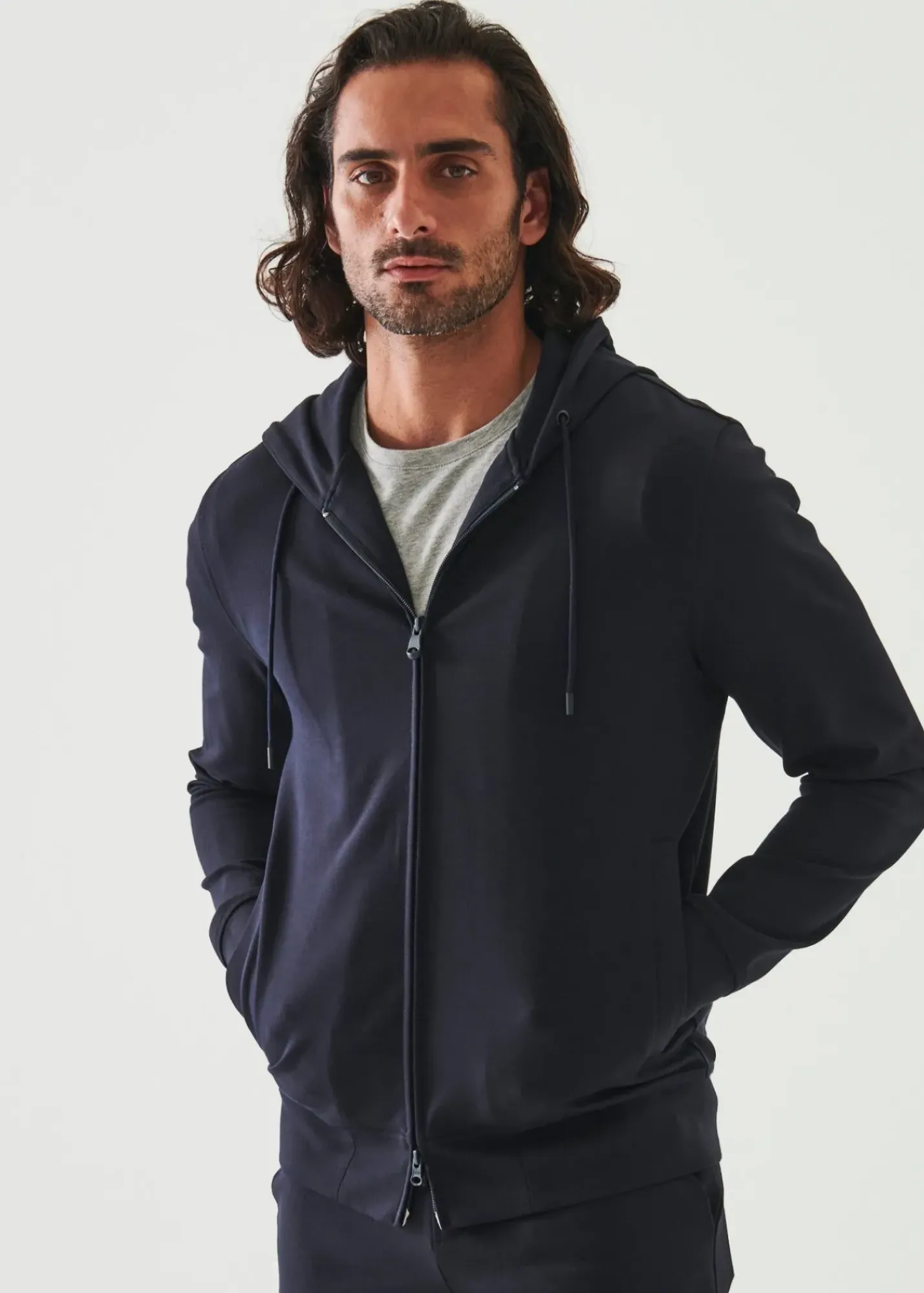 PATRICK ASSARAF Pima Stretch Fleece Quarter-Zip|Men Sweatshirts & Hoodies