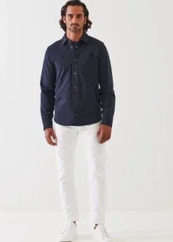 PATRICK ASSARAF Pima Stretch Fleece Snap-Front Overshirt|Men Outerwear