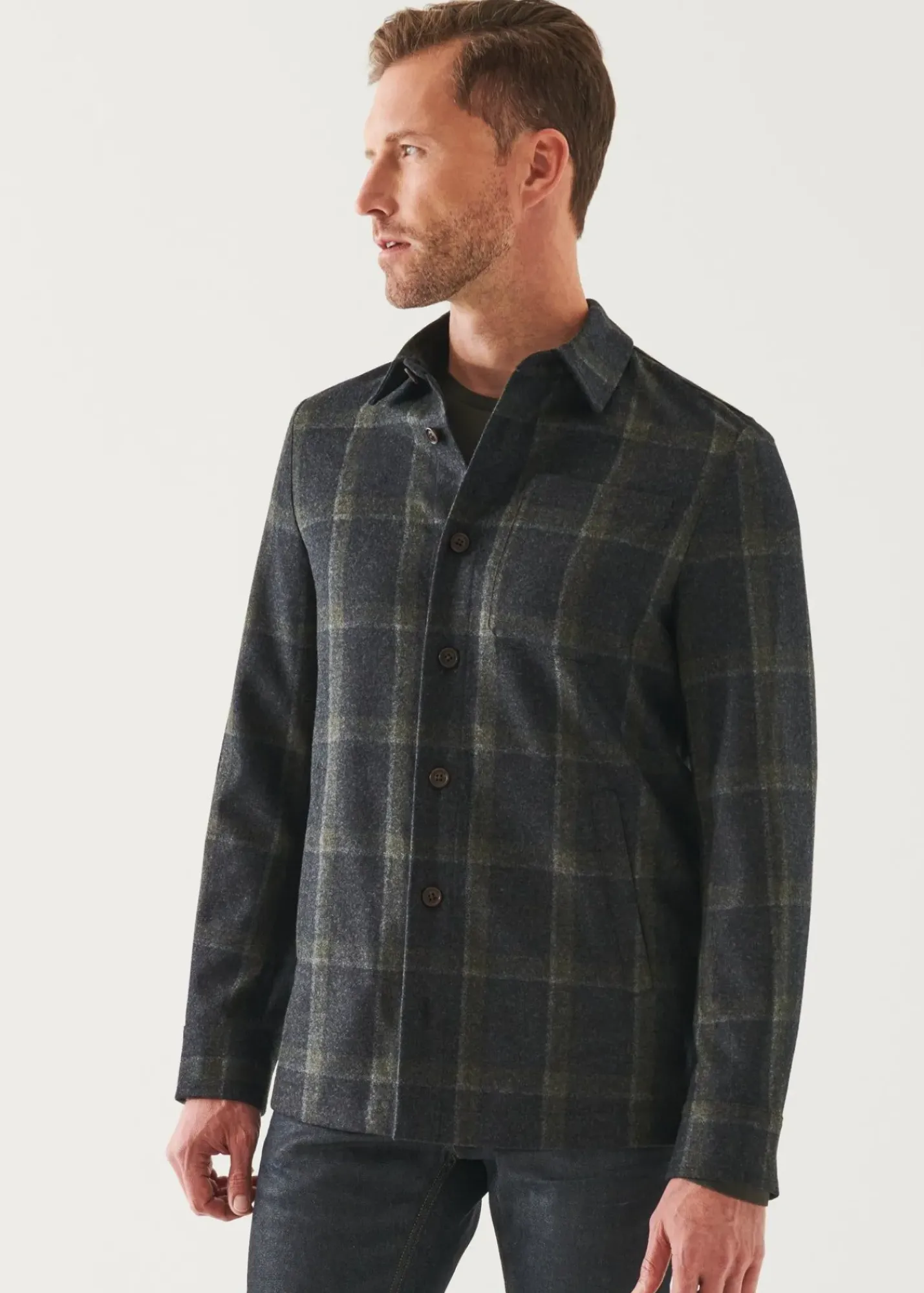 PATRICK ASSARAF Plaid Shirt Jacket|Men Outerwear