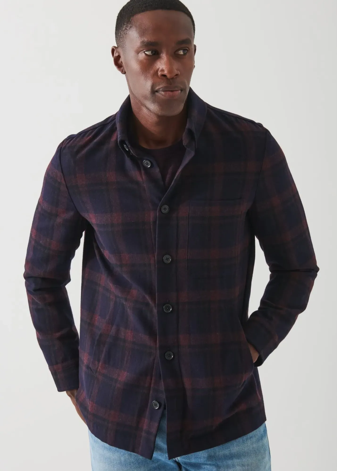 PATRICK ASSARAF Plaid Shirt Jacket|Men Outerwear