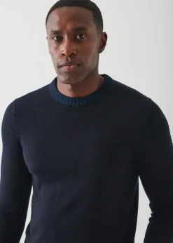 PATRICK ASSARAF Plaited Merino Wool Crewneck|Men Knitwear